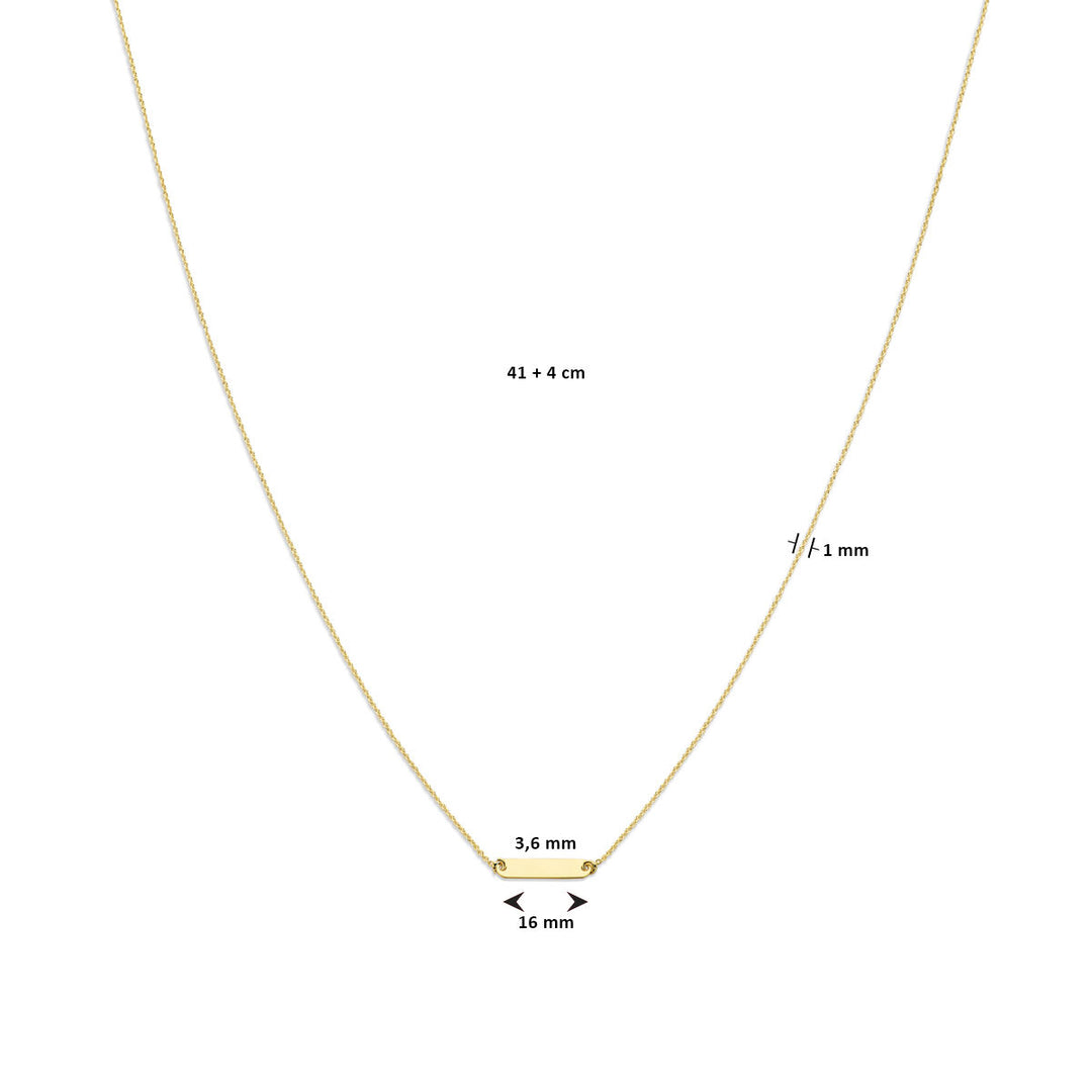 graveercollier plaat 1,6 mm 41 + 4 cm 14K geelgoud
