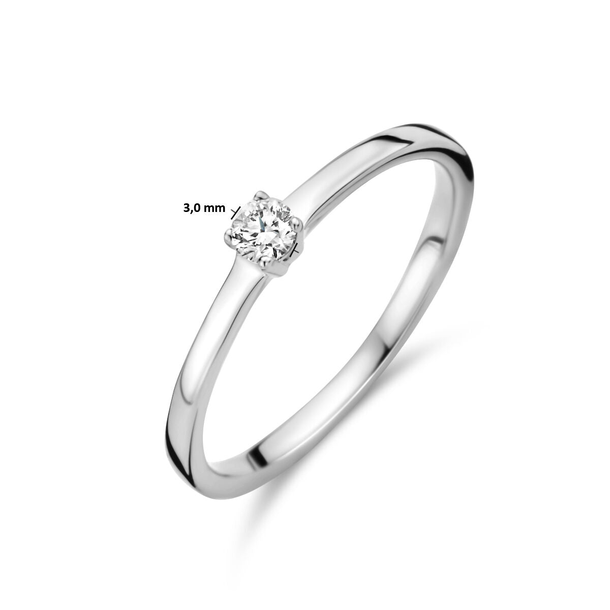 bague diamant 0.10ct h si or blanc 14K
