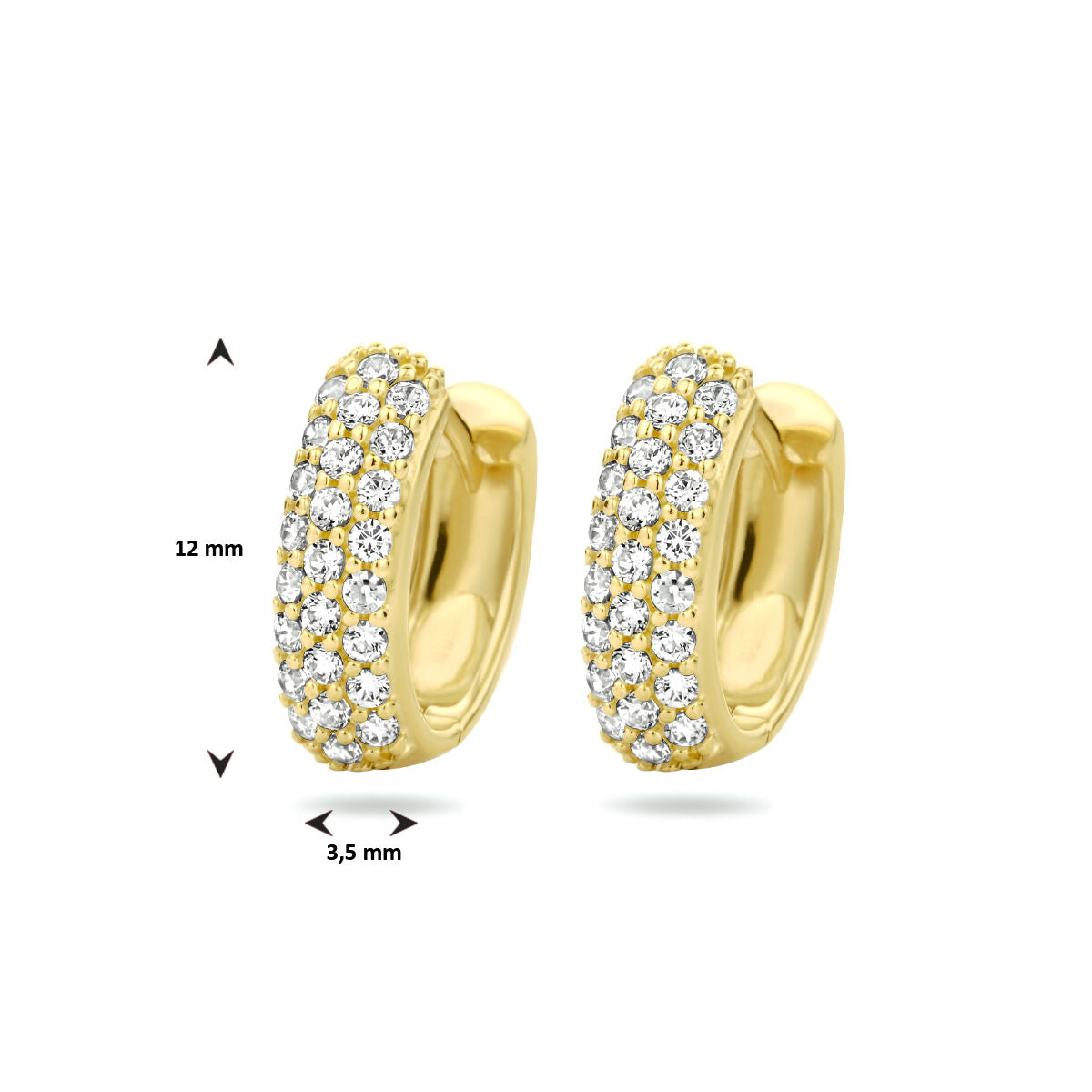 créoles zircone 14K or jaune