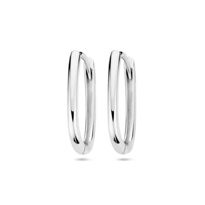 klapoorringen paperclip 14K witgoud