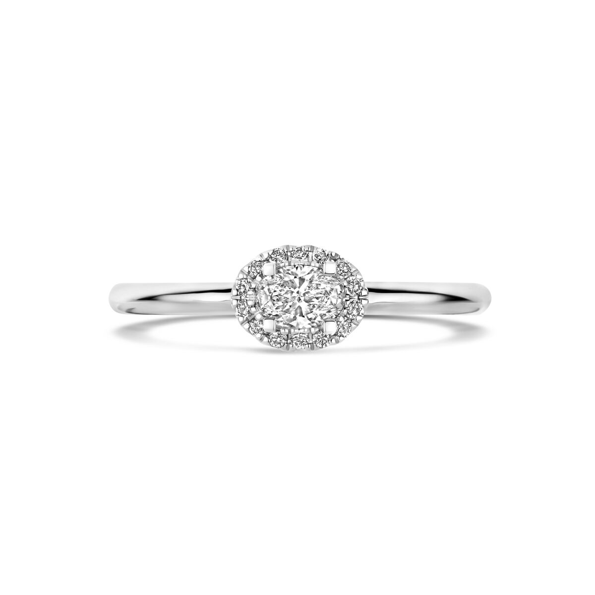 bague diamant 0.24ct h si or blanc 14K