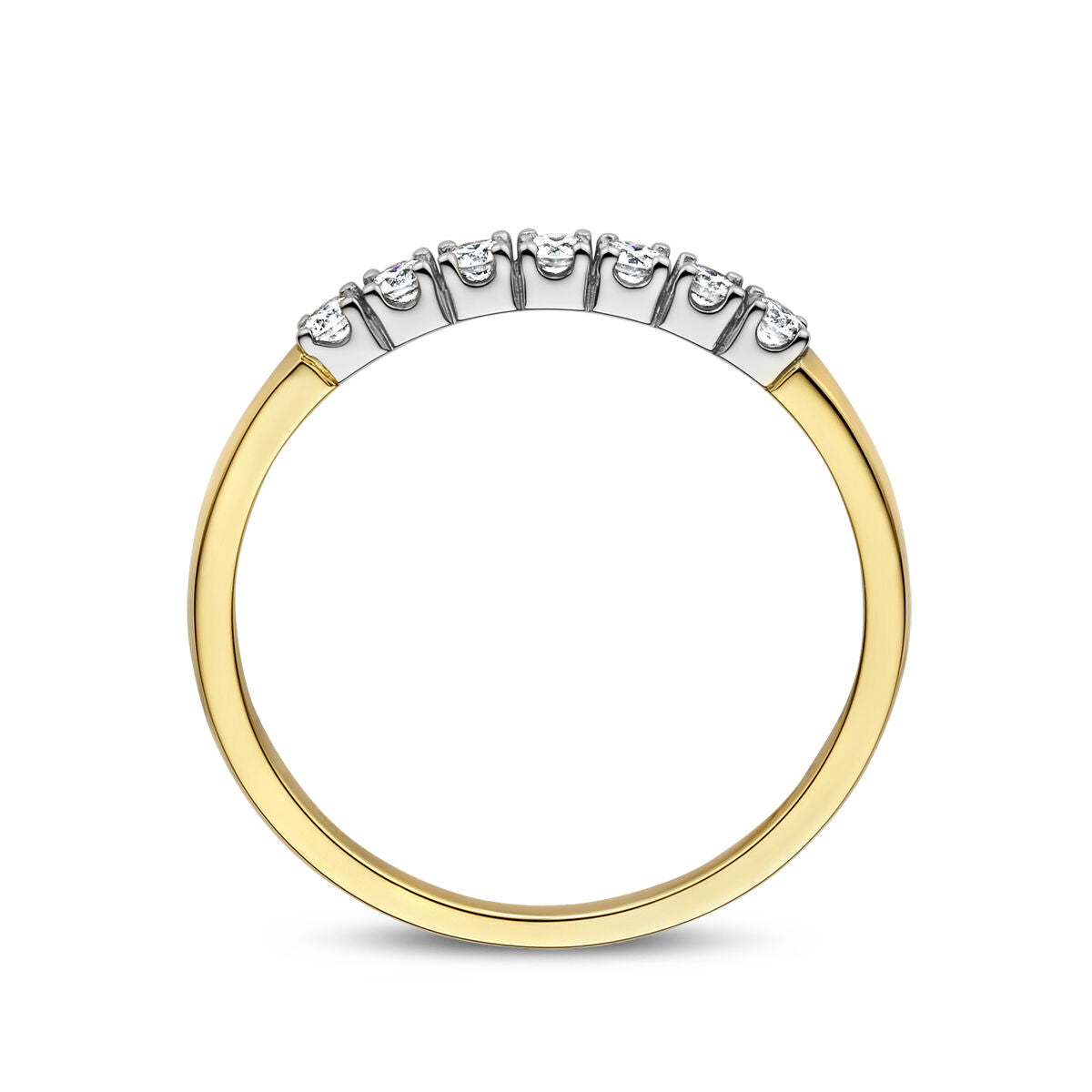 bague mémoire diamant 0.21ct h si or bicolore jaune/blanc