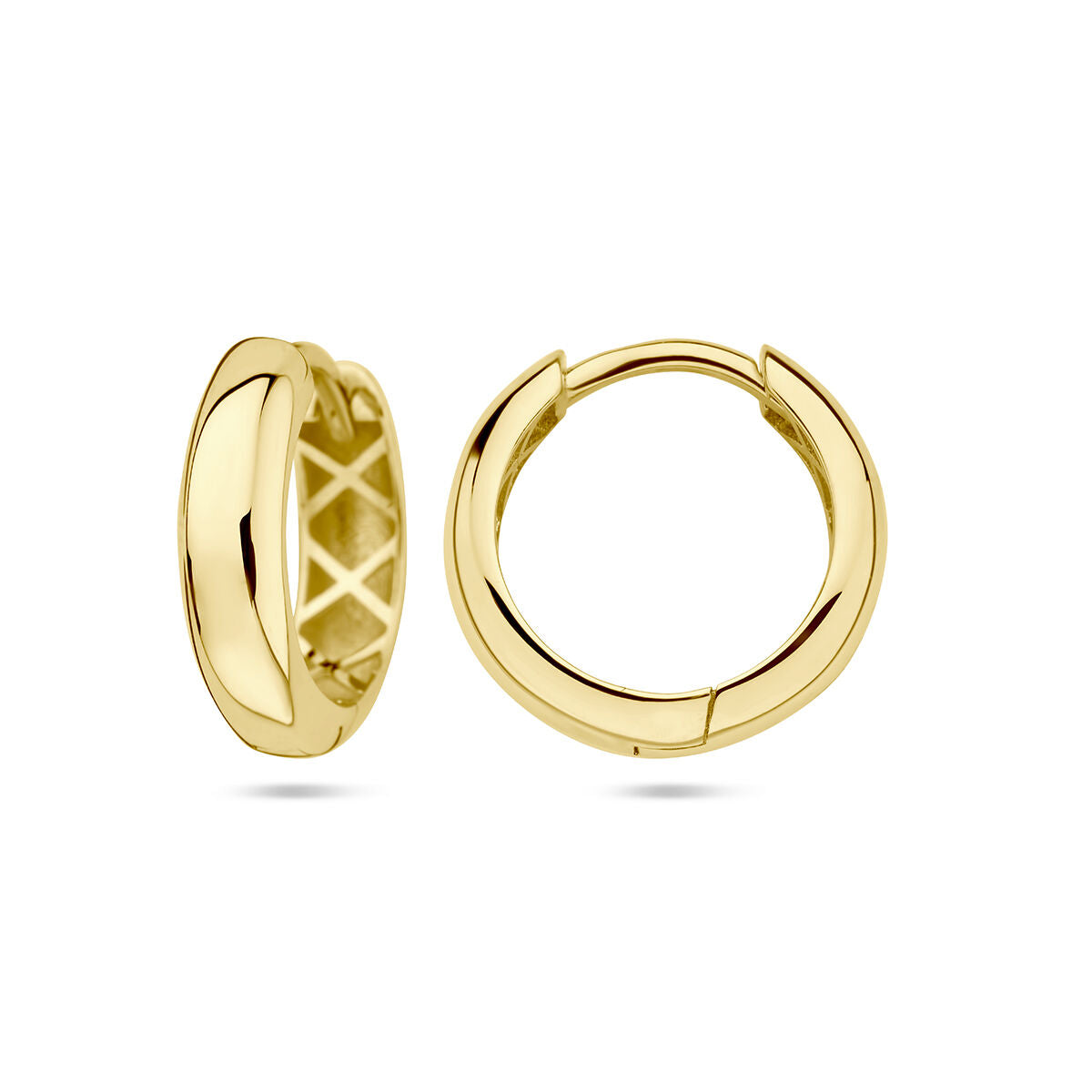 créoles 4,0 mm tube demi-rond or jaune 14K
