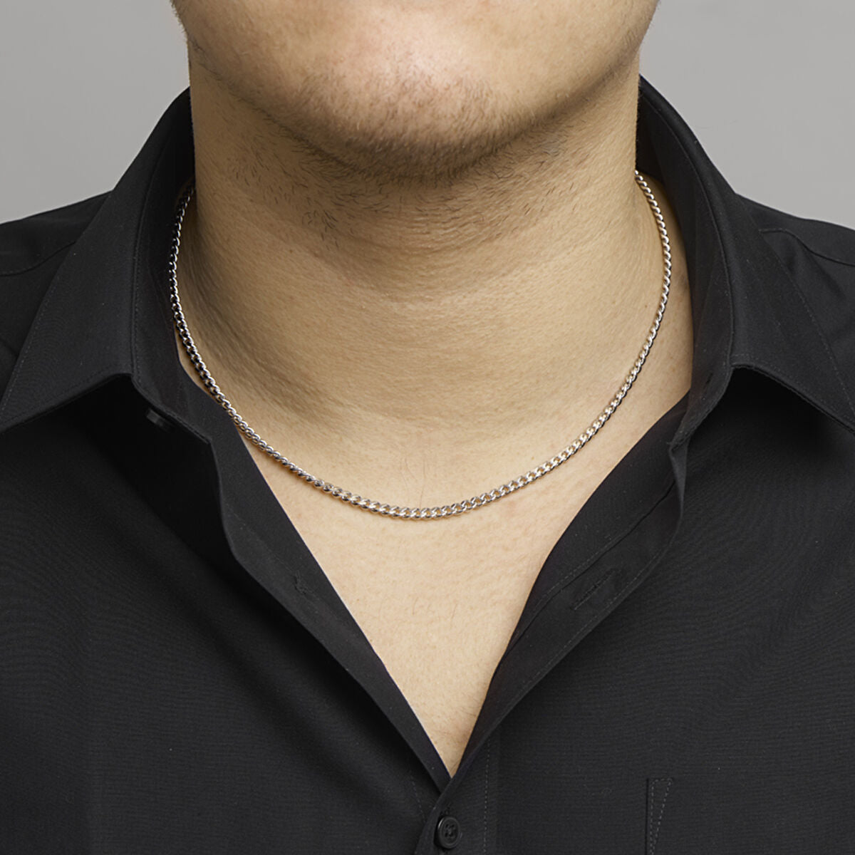 collier gourmette taillée 4,3 mm acier inoxydable
