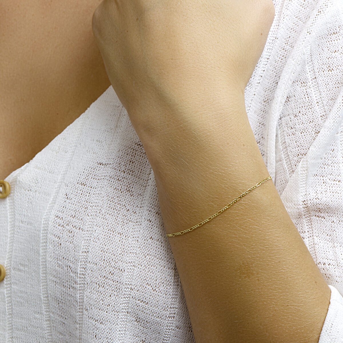 bracelet figaro 1,6 mm 18 cm or jaune 14K