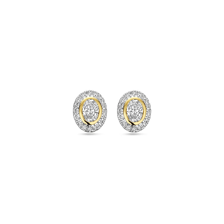 oorknoppen diamant 0.50ct (2x 0.25ct) h si 7,5 mm 14K geelgoud