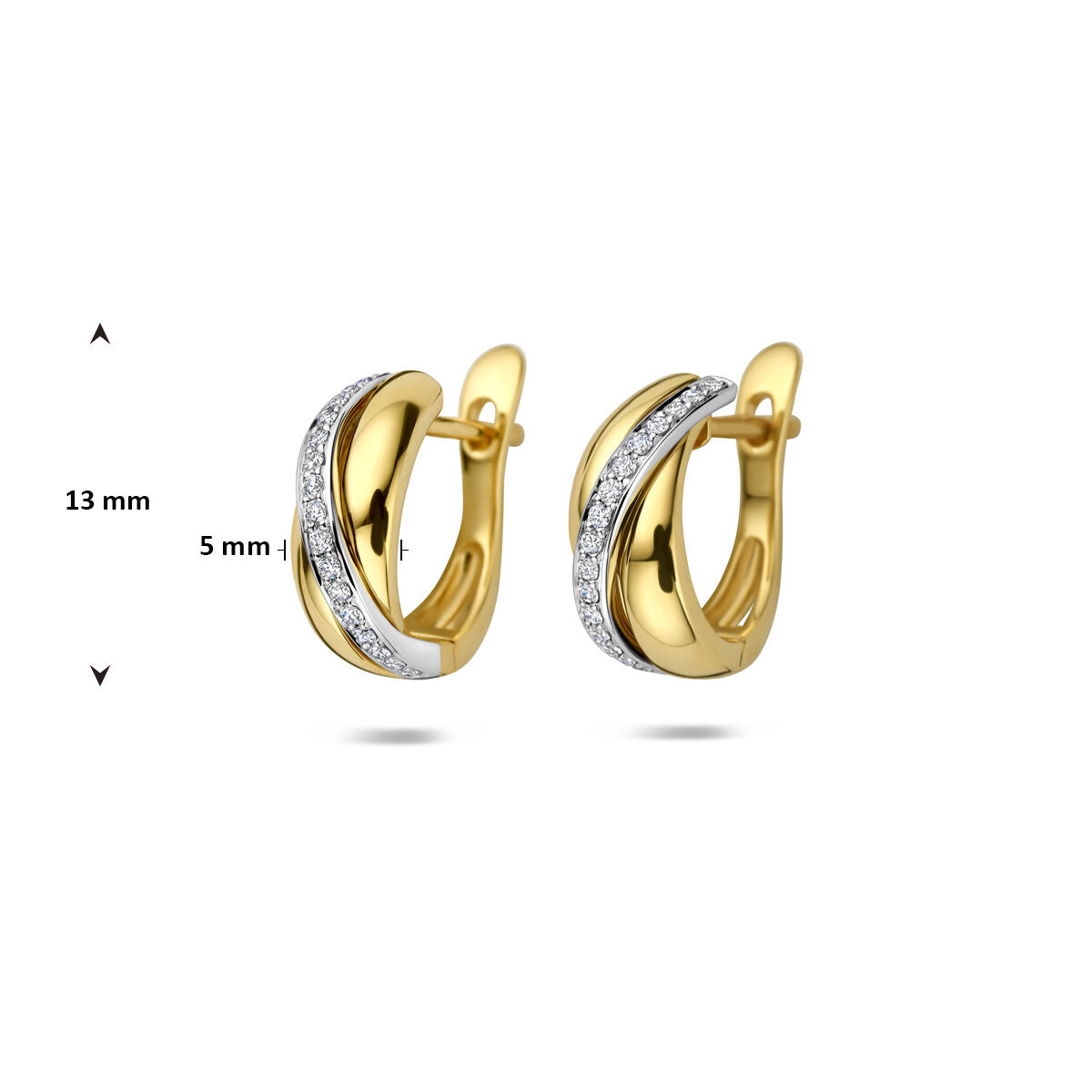 Créoles bicolores 14k avec diamant