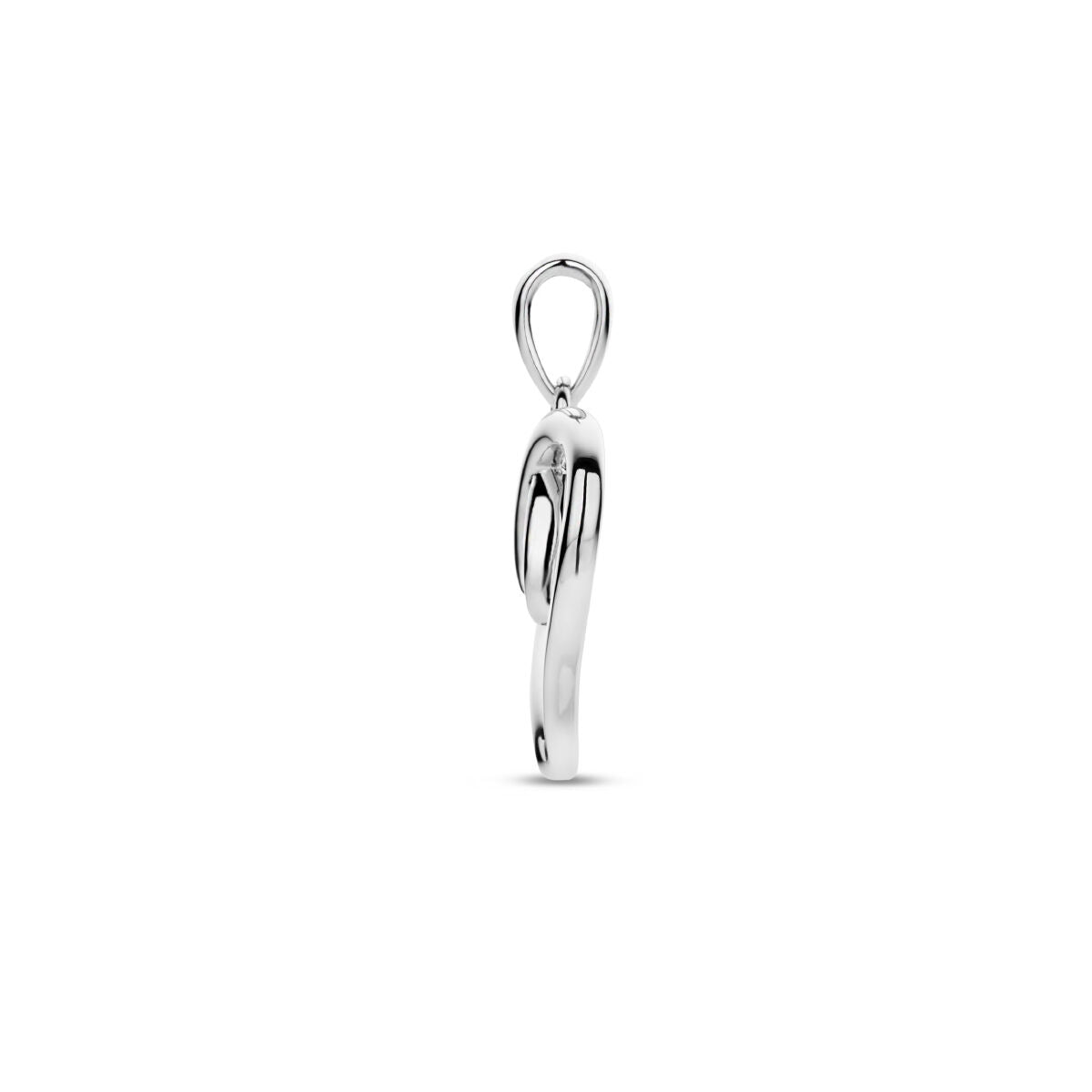pendentif cœur zircone argent rhodié
