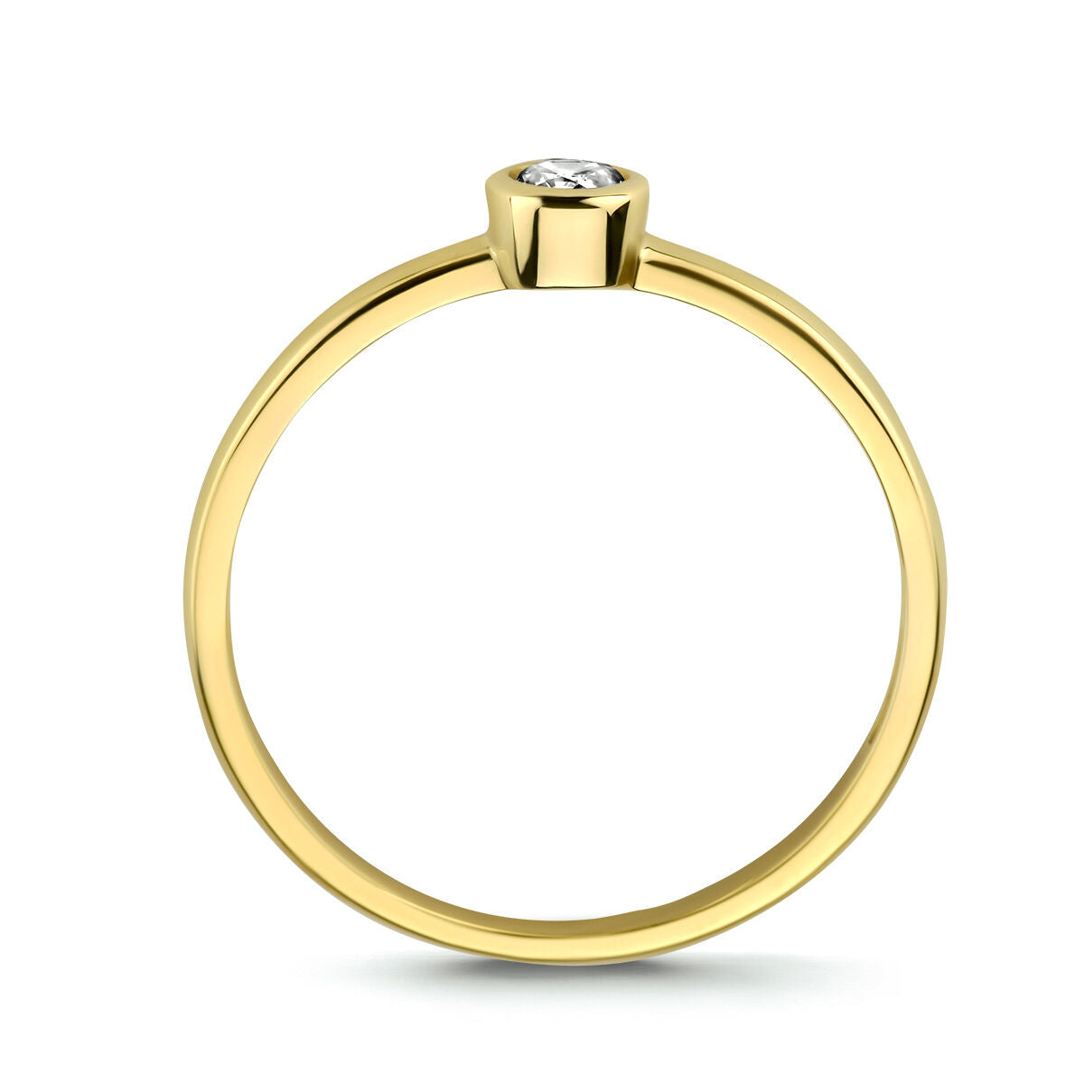 bague zircone 14K or jaune