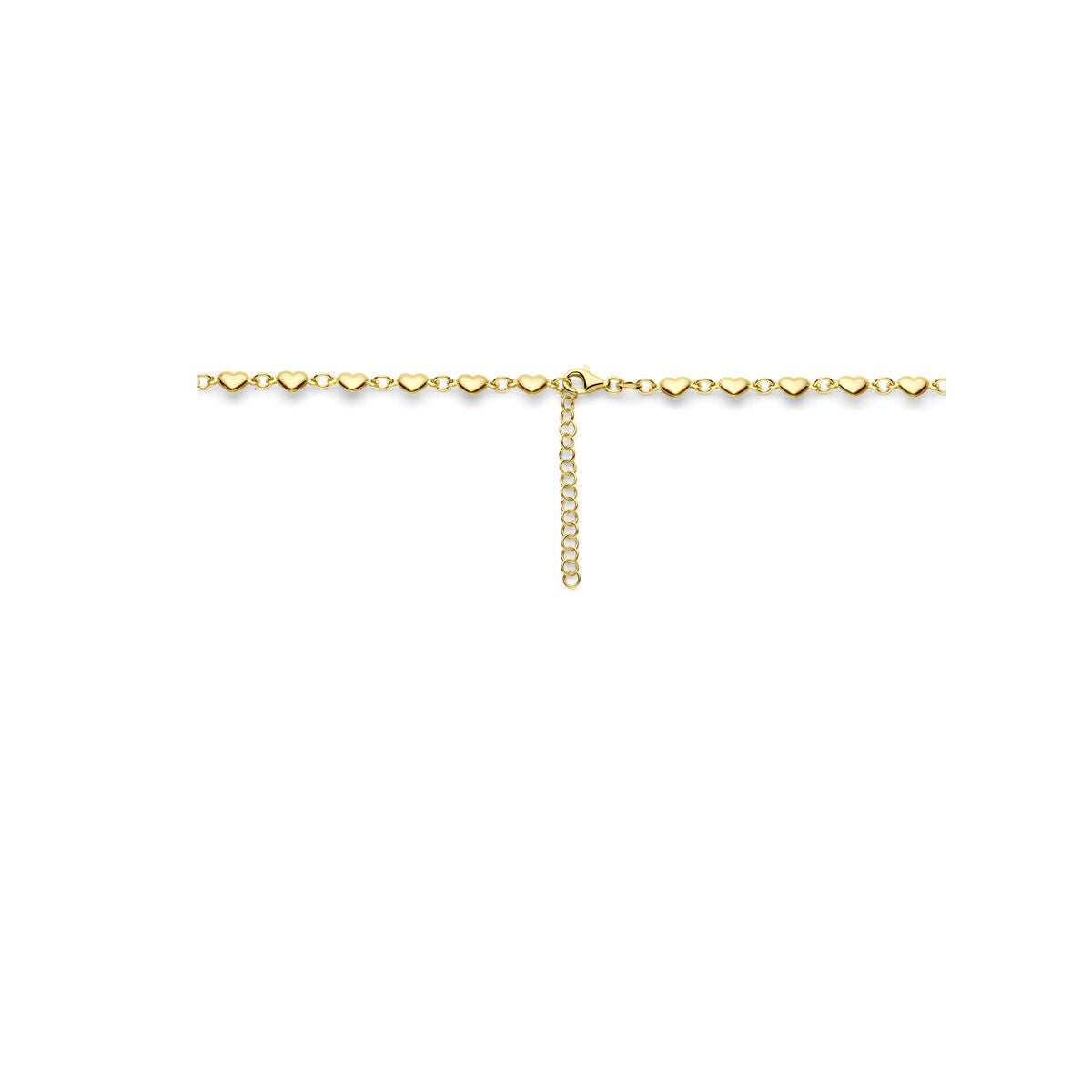 collier cœurs 41 + 4 cm 3 microns plaqué or jaune