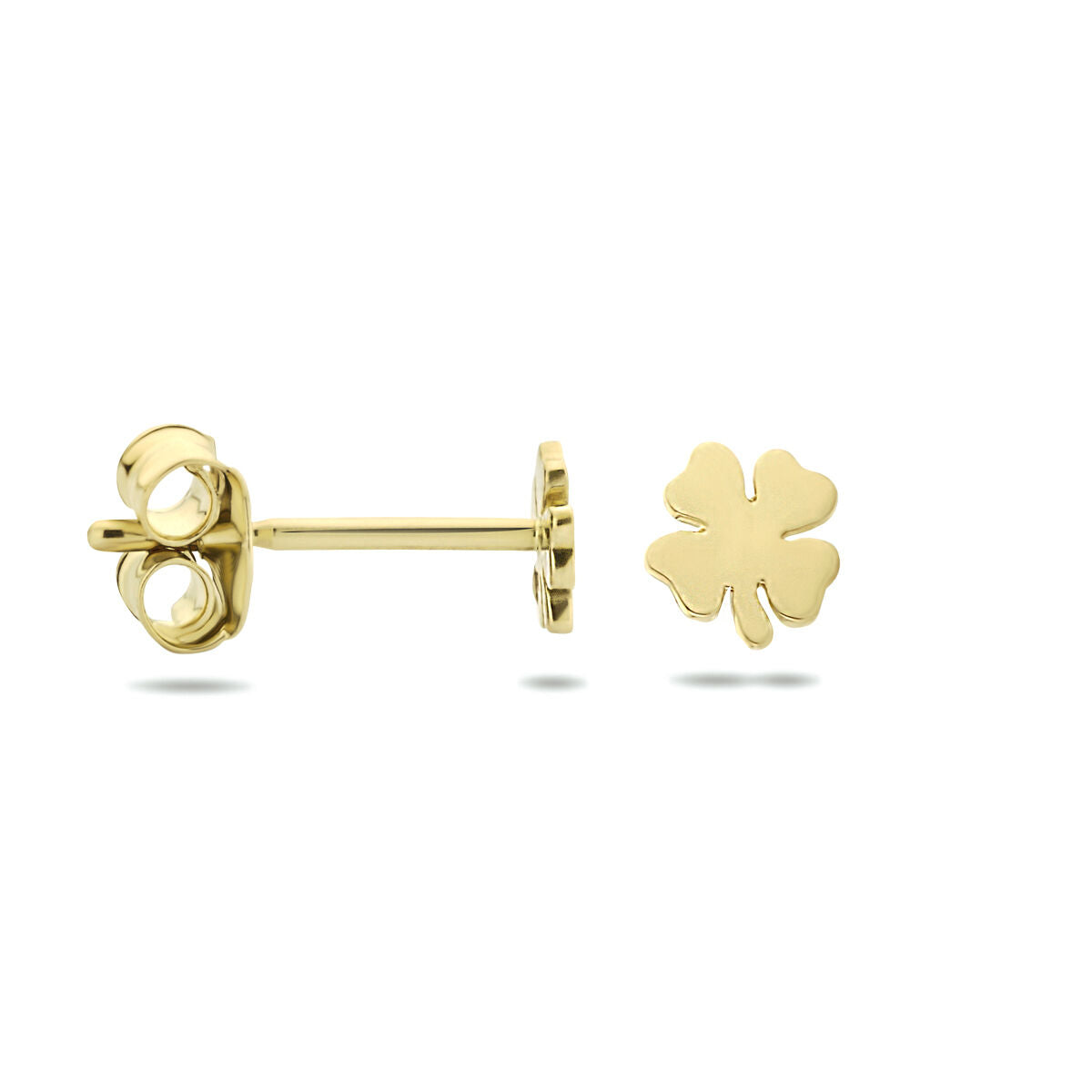 puces d'oreilles trèfle 14K or jaune