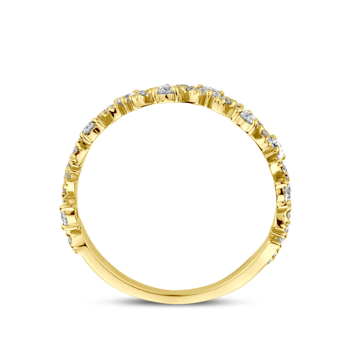 bague diamant 0.49ct h si or jaune 14K