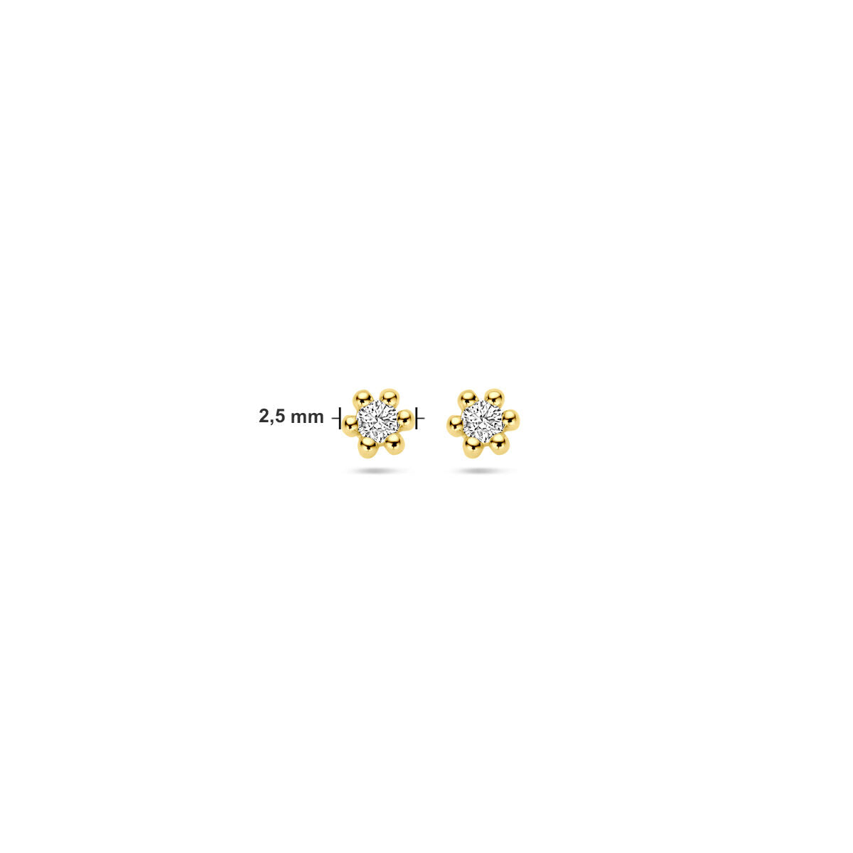 puces d'oreilles diamant 0.04ct (2x 0.02ct) h p1 or jaune 14K