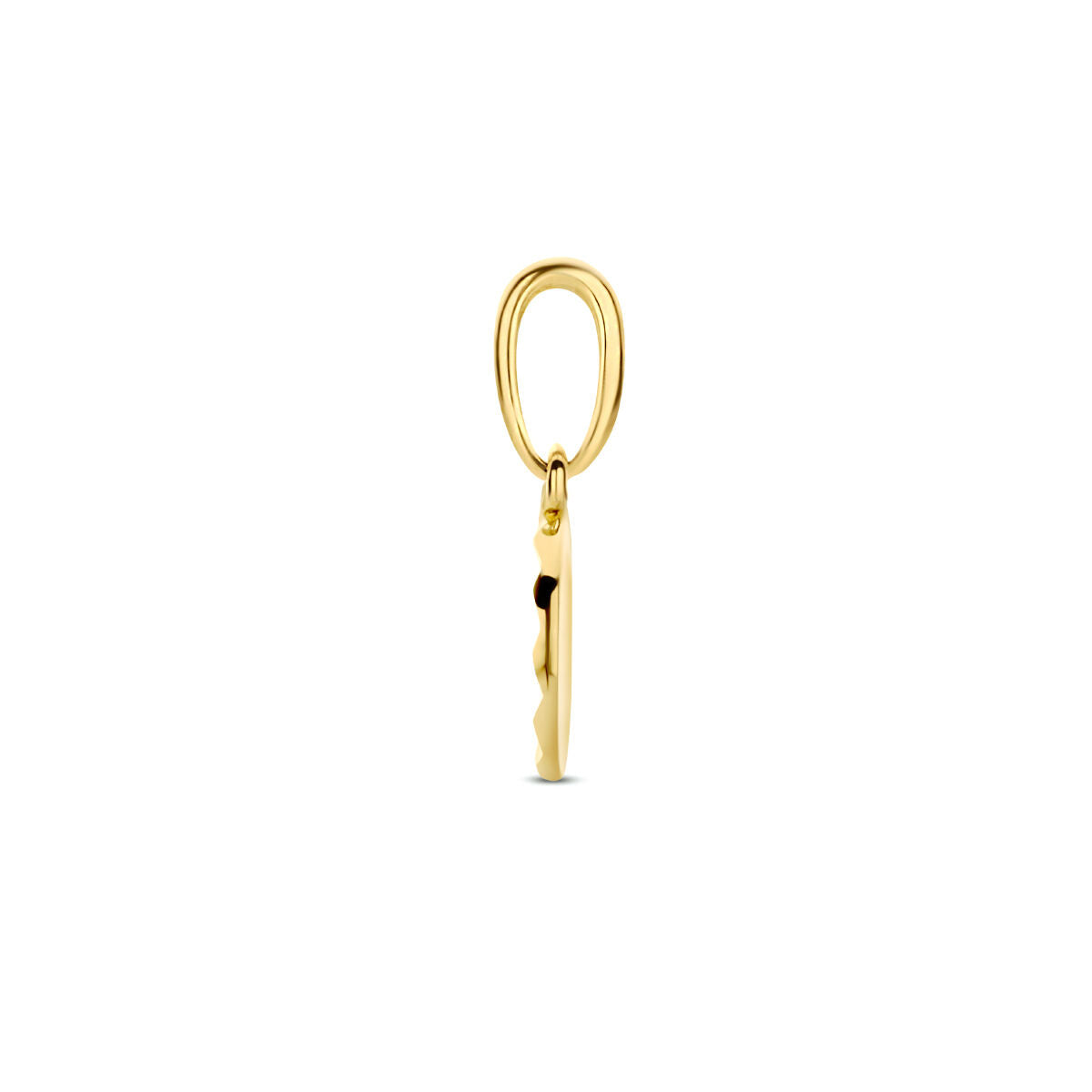 pendentif rond gediamanté or jaune 14K