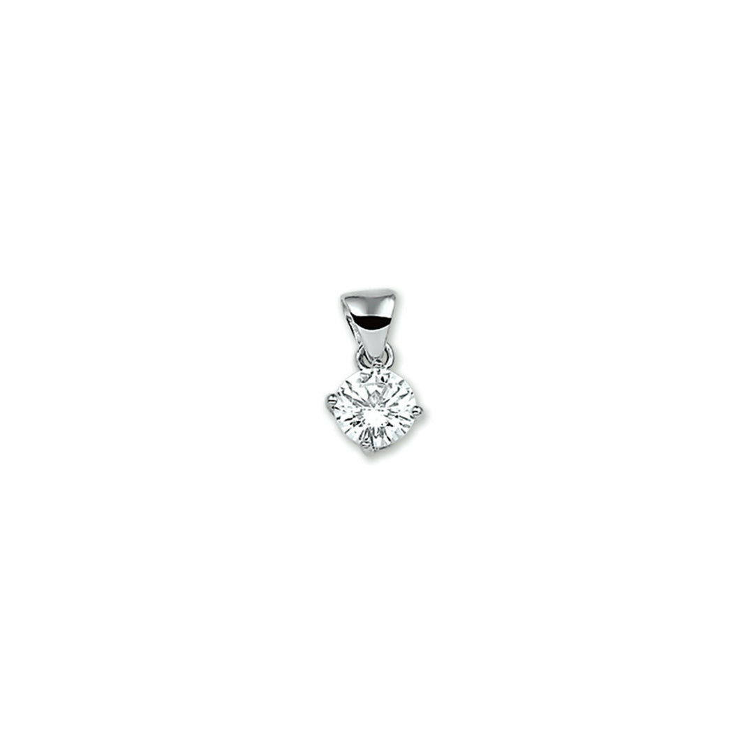 pendentif en zirconium avec une finition argentée, forme carrée et éclatante.