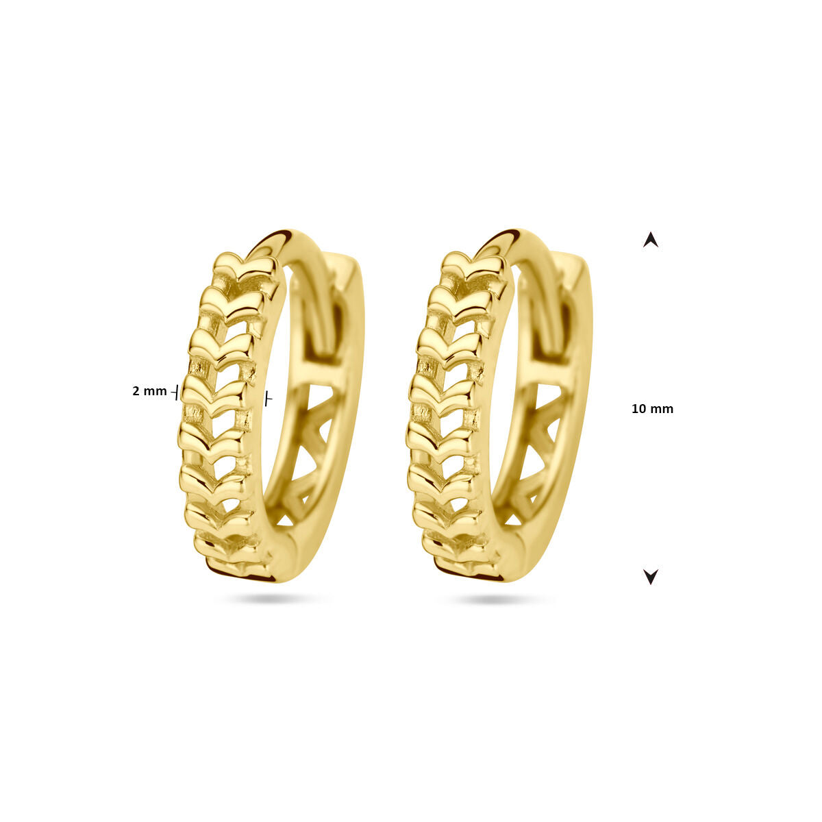 créoles maille en or jaune 14K