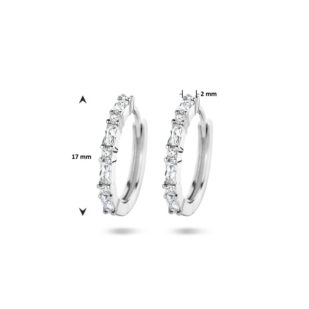 créoles zircone argent rhodié