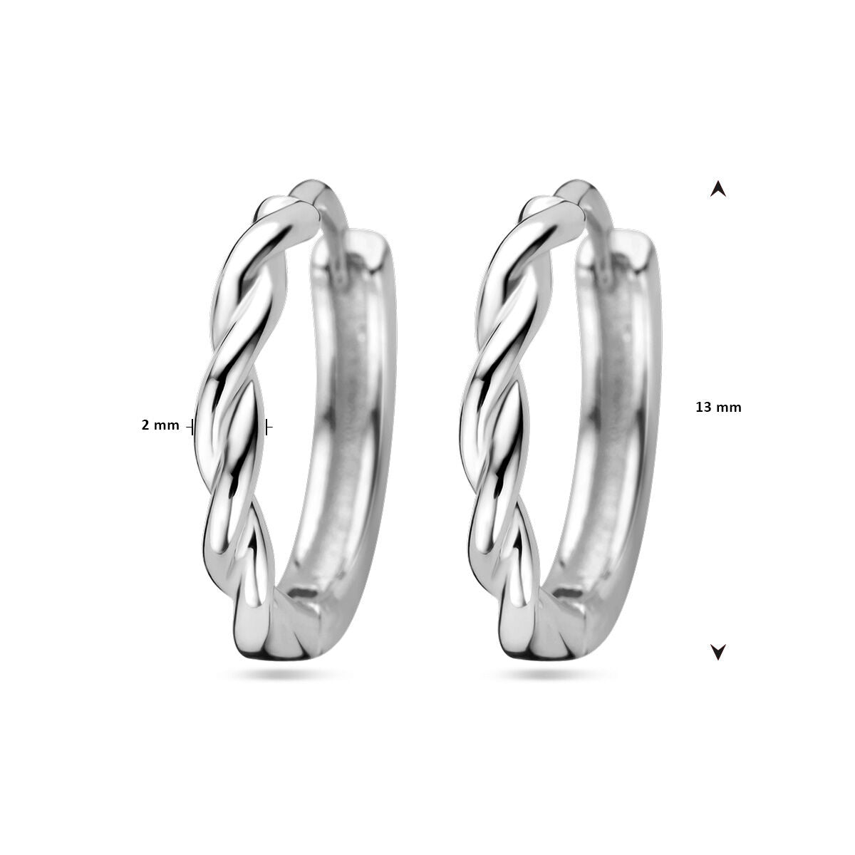 créoles en tube torsadé argent rhodié