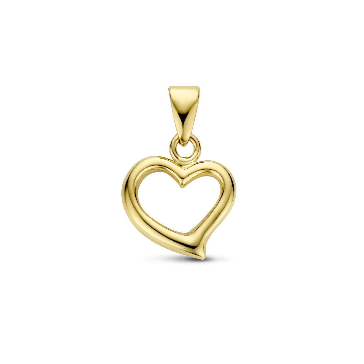 pendentif en forme de cœur en or jaune 14K.