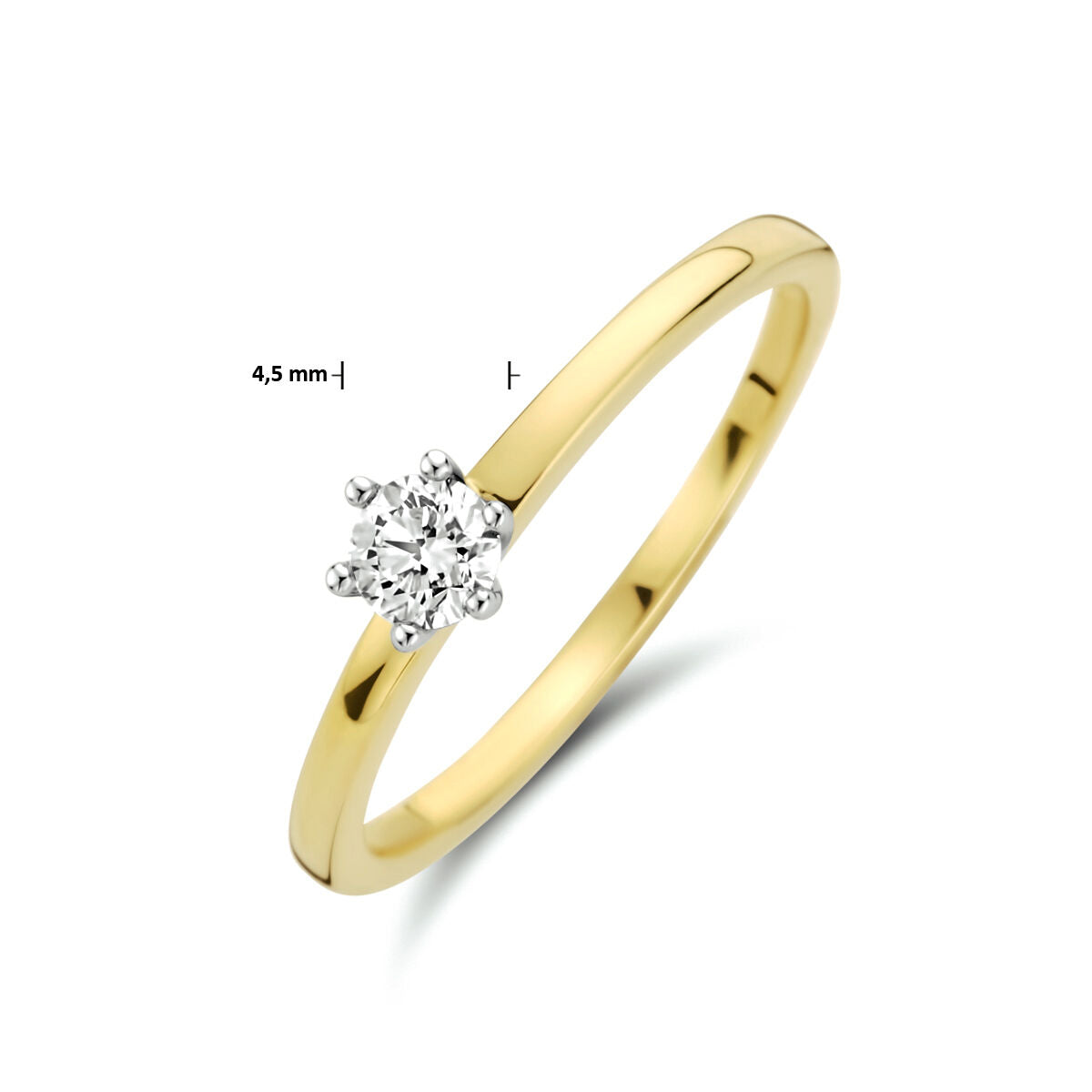 bague diamant 0.20ct h si or bicolore jaune/blanc