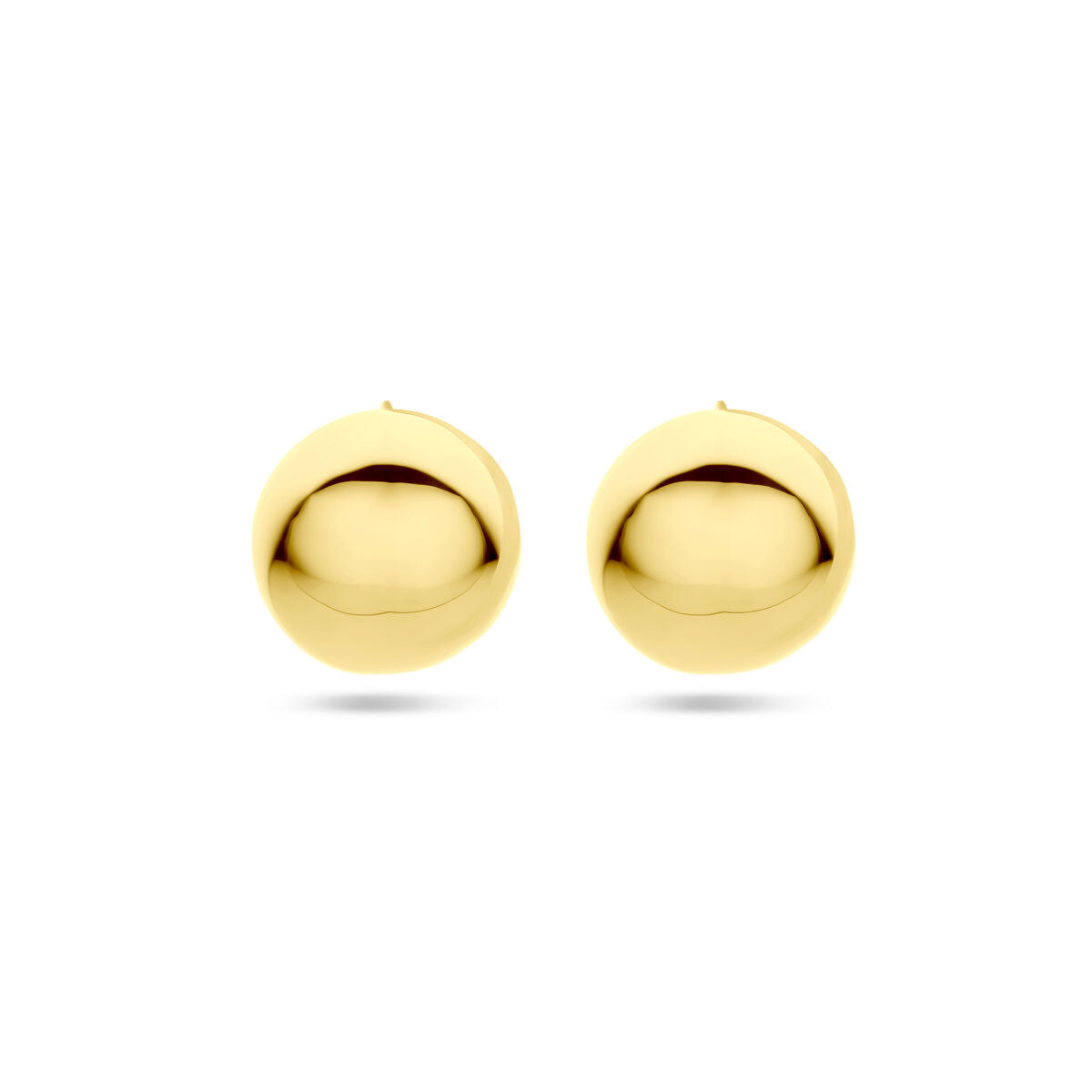 Boucles d'oreilles en argent doré jaune, forme ronde, diamètre de 15 mm.