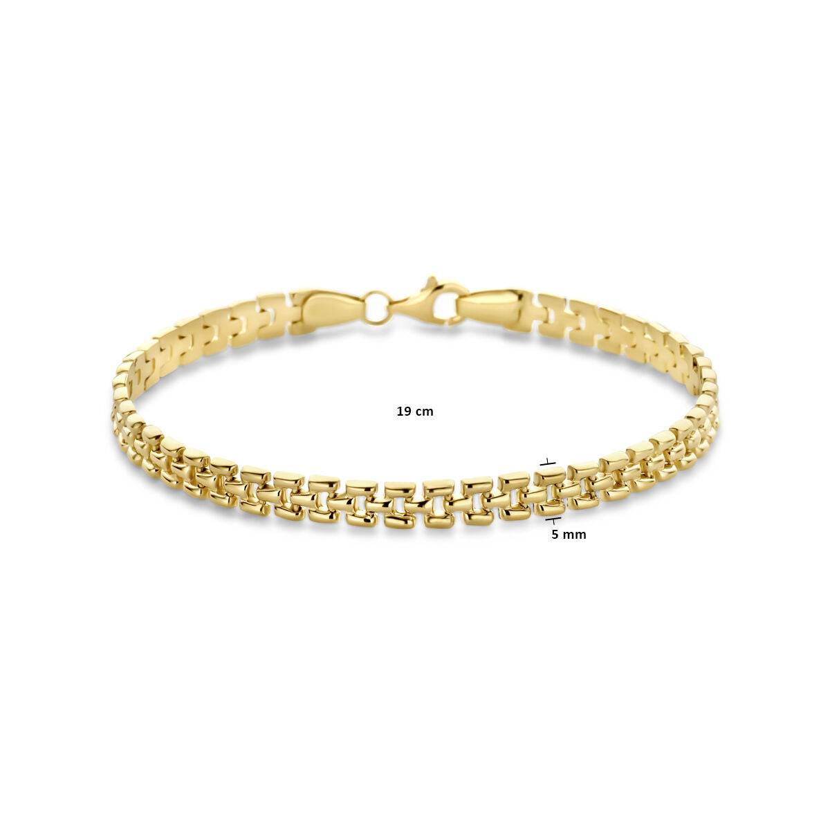 bracelet panthère 5 mm 19 cm 14K or jaune