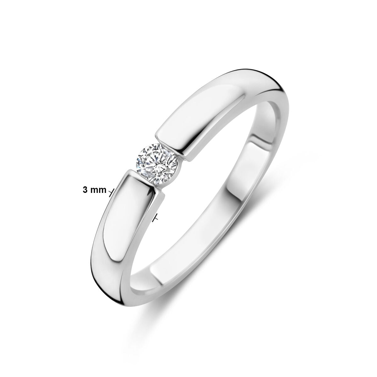 bague zircone argent rhodié