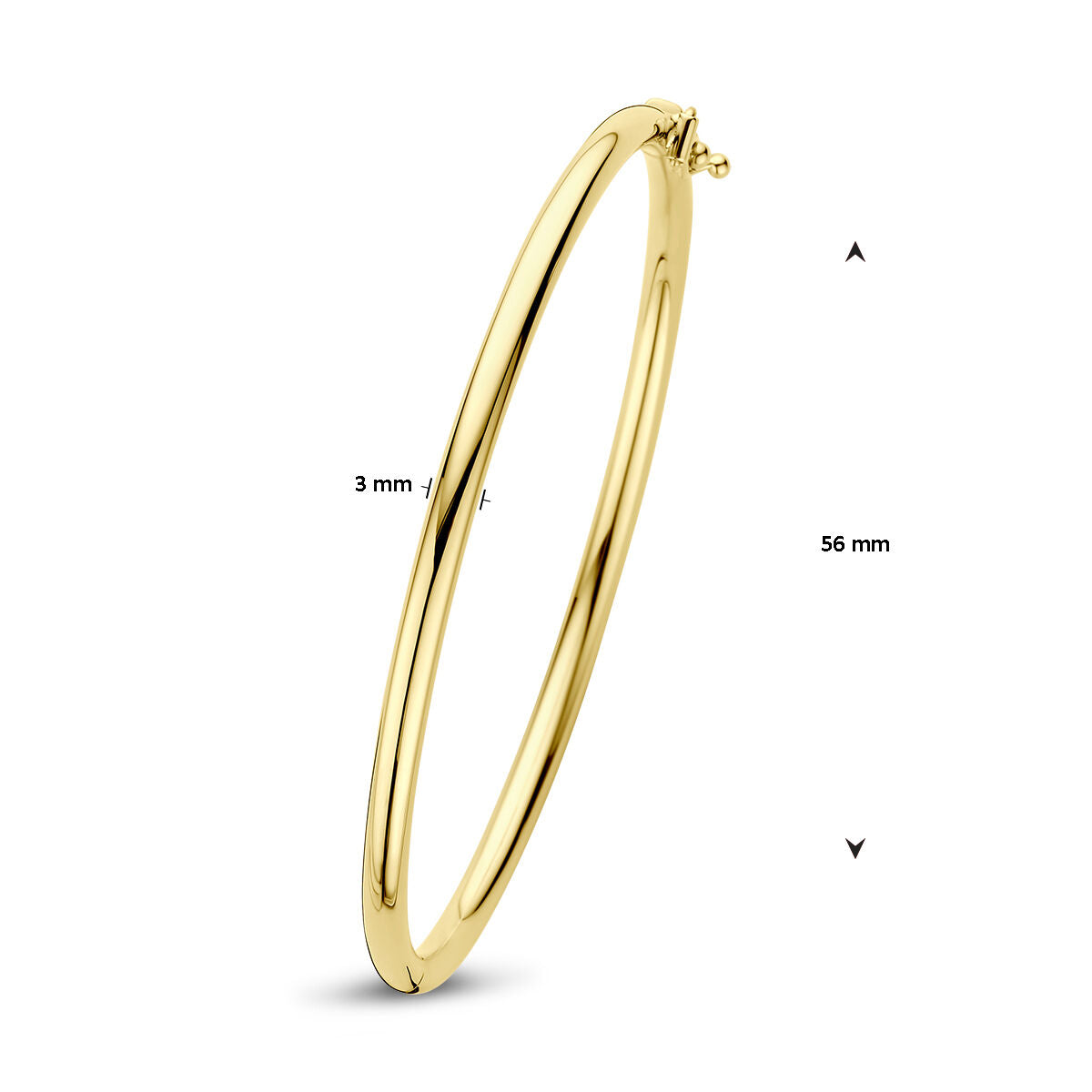 bracelet charnière tube rond 14K or jaune