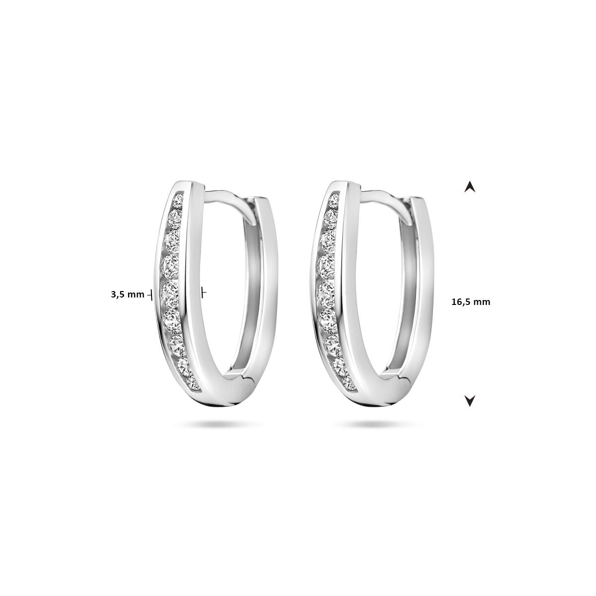 créoles zircone 16,5 mm argent rhodié