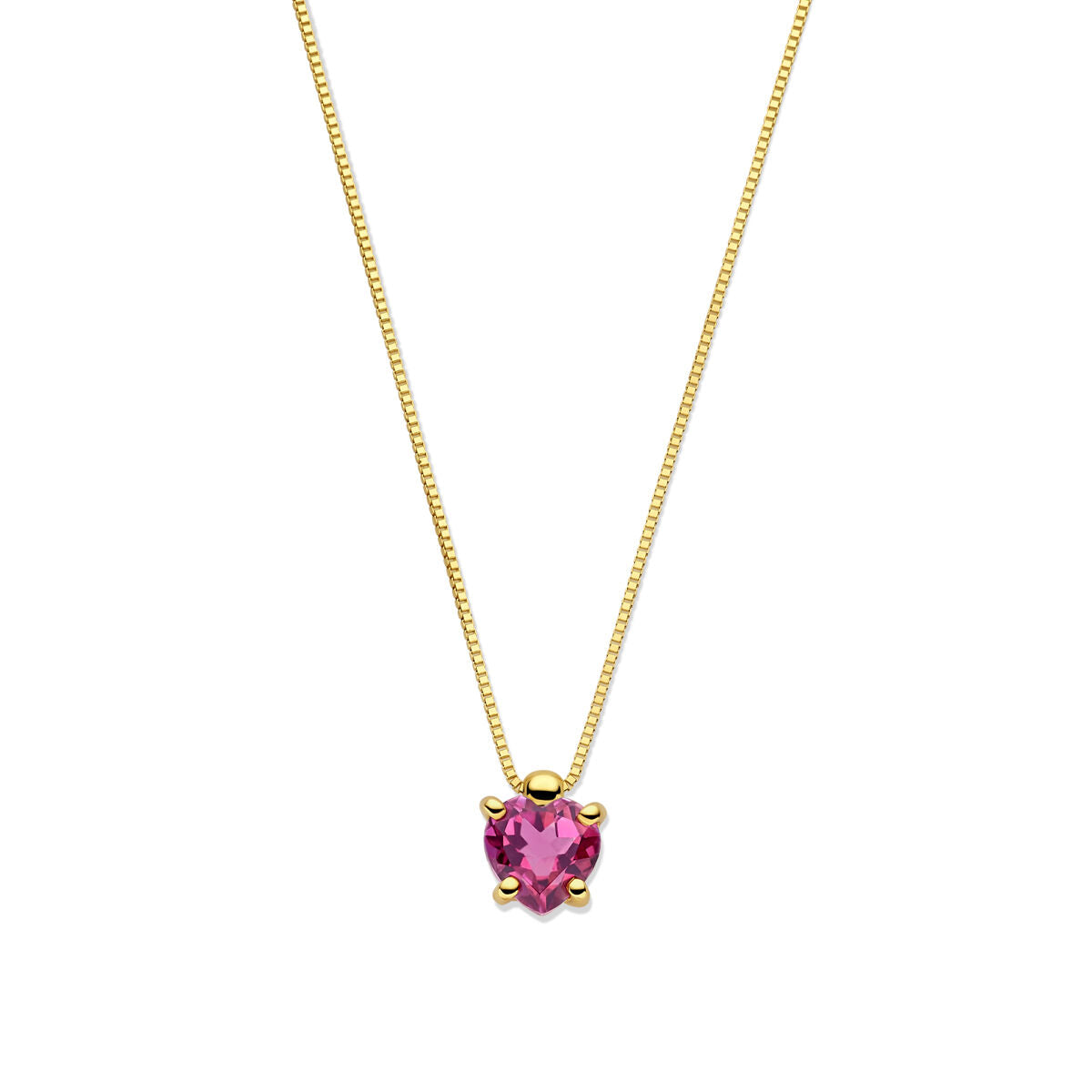 Collier en or pour femme cœur rhodolite 14K