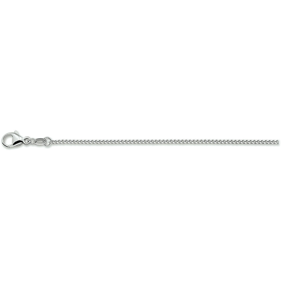 Collier gourmet en argent rhodié de 1,4 mm avec fermoir.