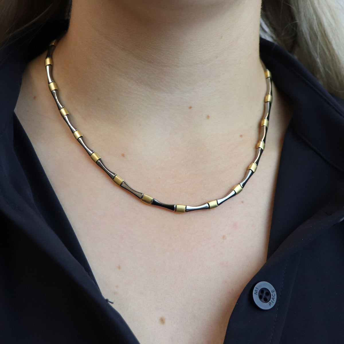 Collier en titane bicolore 08045-04