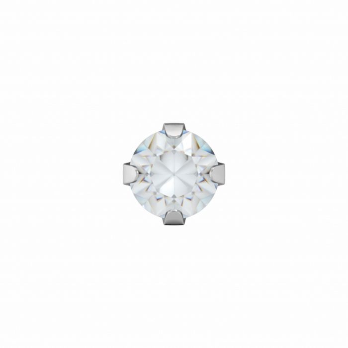 Boucles d'oreilles en acier avec pierre chaton blanche de 3,0 mm.
