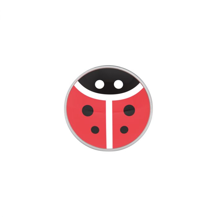 Boucles d'oreilles en acier en forme de coccinelle rouge et noire.