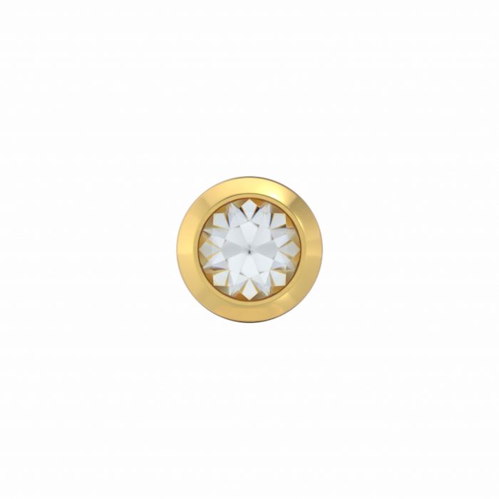 Boucles d'oreilles en acier doré avec une pierre blanche de 3,0 mm.