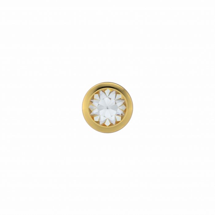 Boucles d'oreilles en acier doré avec pierre blanche de 2,0 mm.