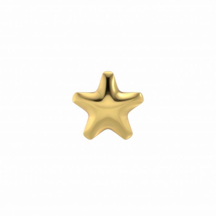 Boucles d'oreilles en acier doré en forme d'étoile.