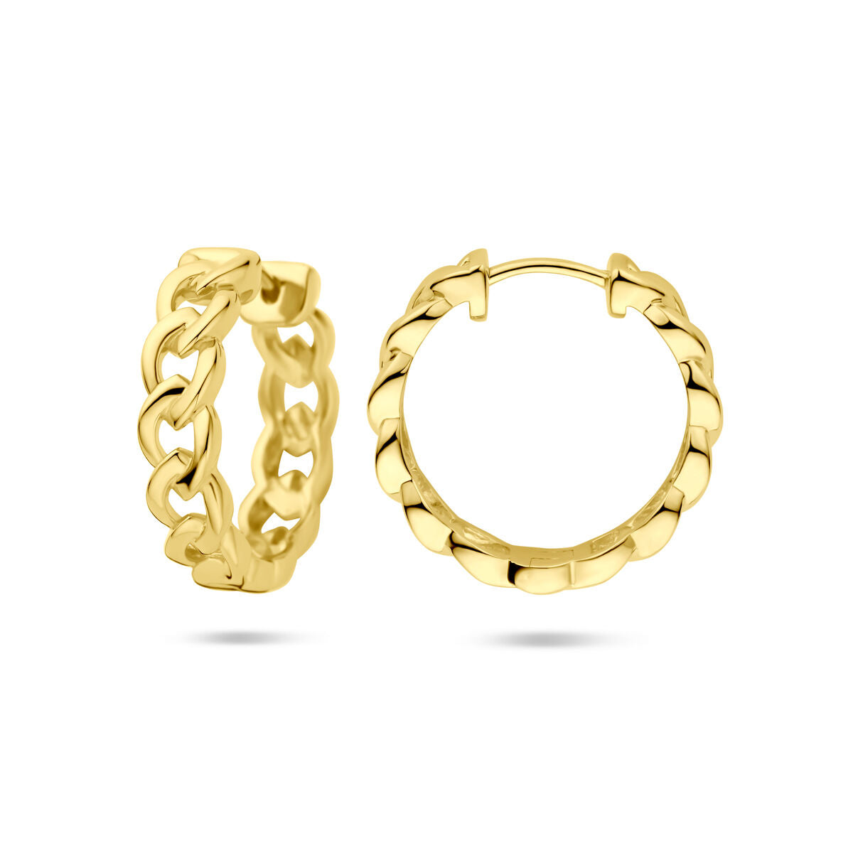 créoles motif maille 18mm 1 micron argent plaqué or (jaune)