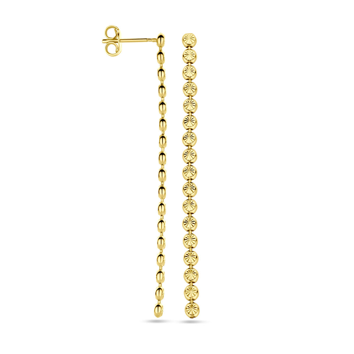 boucles d'oreilles gediamantées 55 mm 1 micron argent plaqué or (jaune)