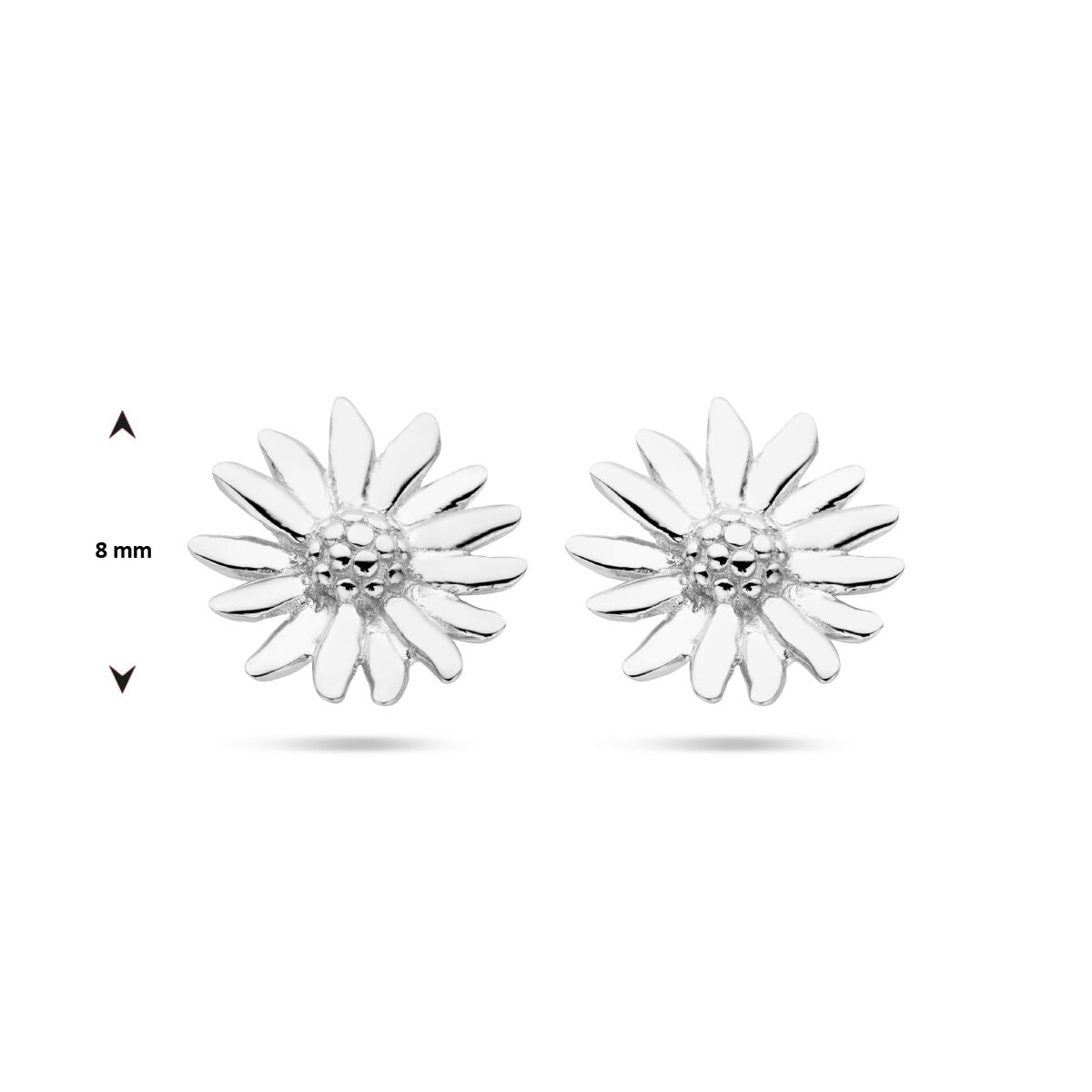 puces d'oreilles marguerite argent rhodié