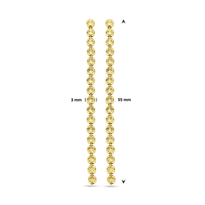 oorhangers gediamanteerd 55 mm 1 micron zilver verguld (geel)