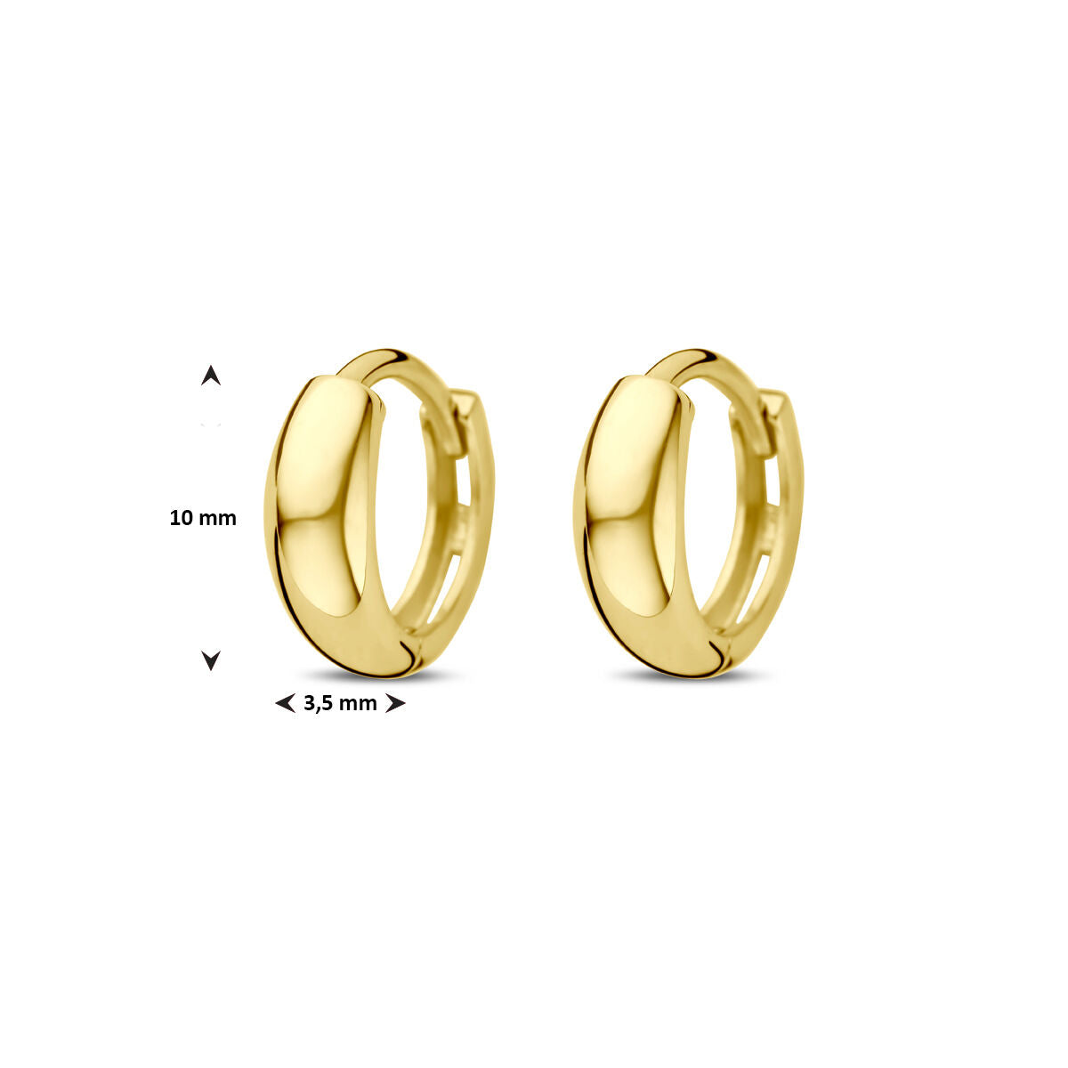 créoles 10 mm or jaune