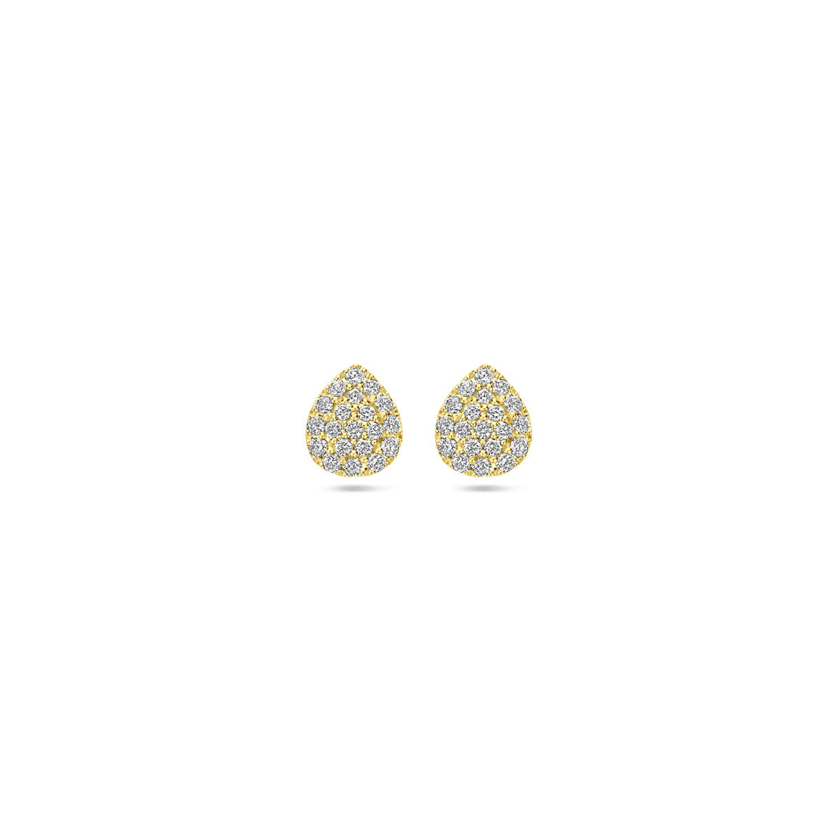 Boucles d'oreilles en forme de goutte en or jaune 14K, ornées de diamants de 0,21 ct.