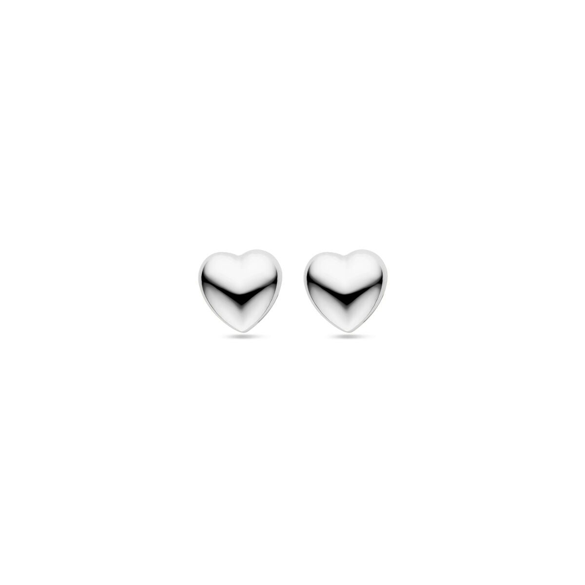 puces d'oreilles cœur 11 mm argent rhodié