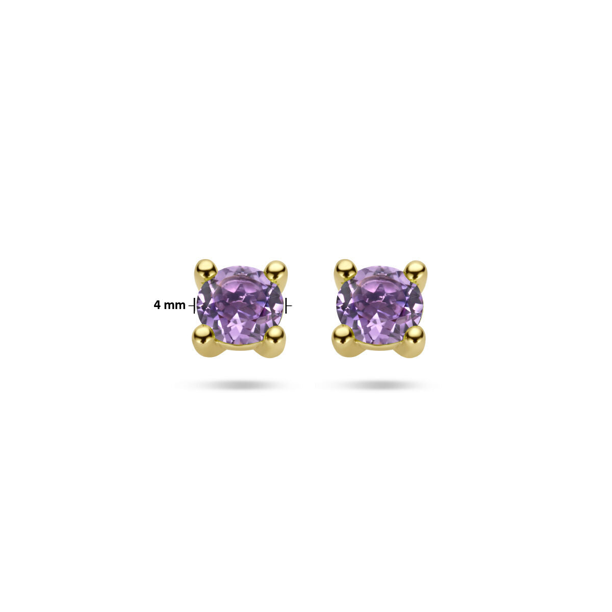 puces d'oreilles améthyste or jaune 14K