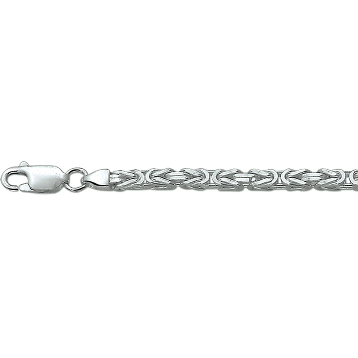 Bracelet en argent rhodié de 3,0 mm avec un motif tressé et un fermoir en acier.