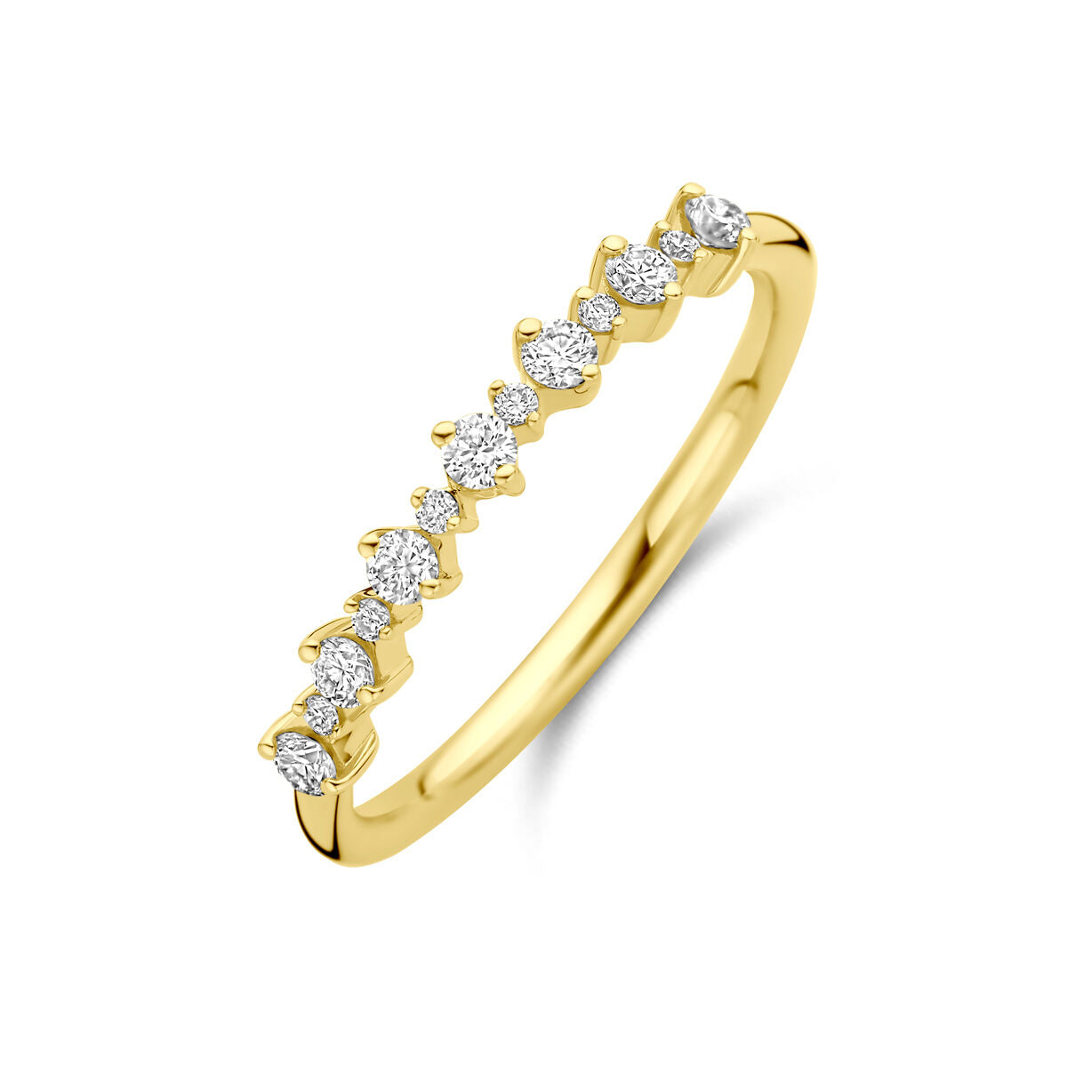 Bague en or jaune 14K ornée de diamants cultivés en laboratoire de 0,23 ct.