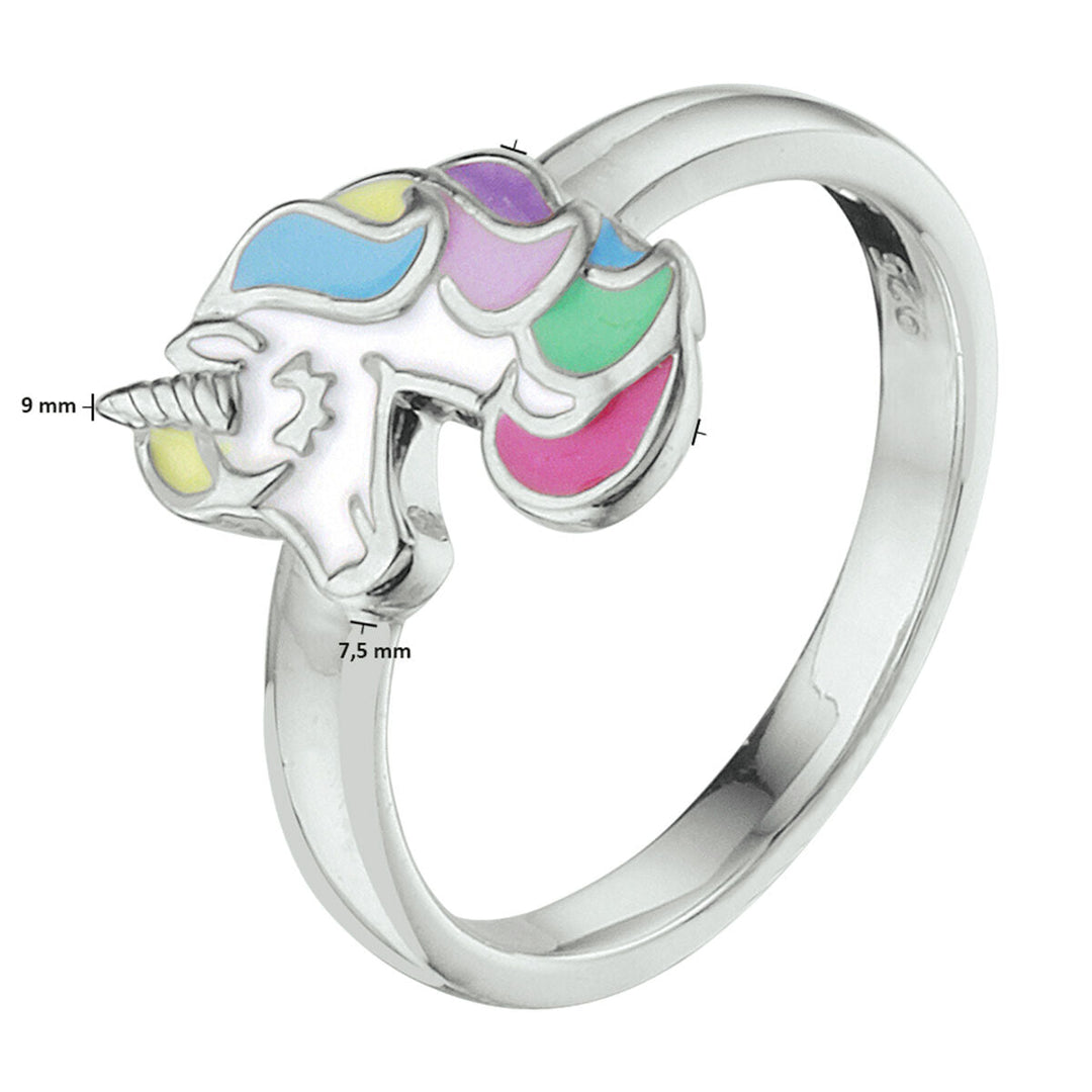 ring eenhoorn zilver gerhodineerd