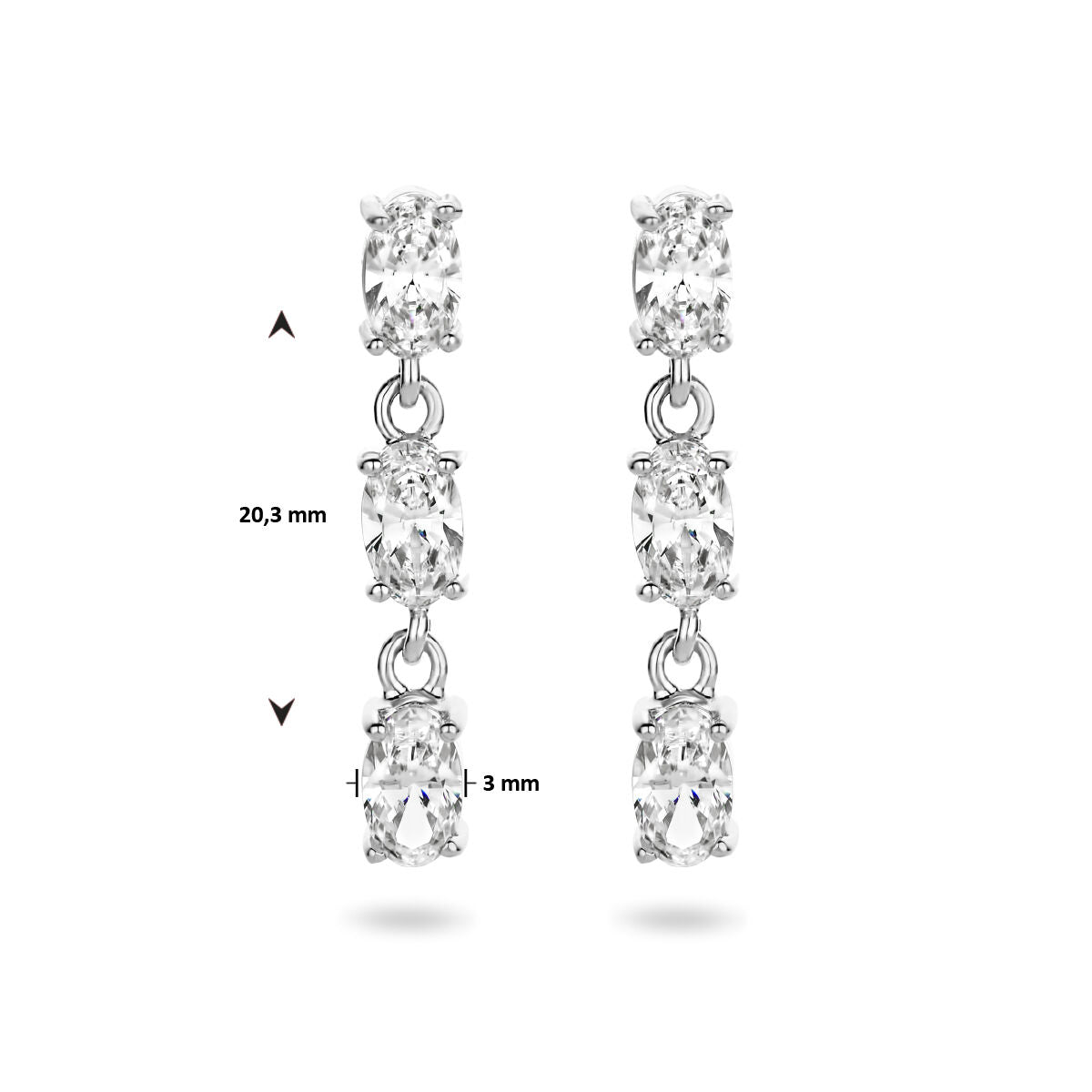 boucles d'oreilles zircone argent rhodié