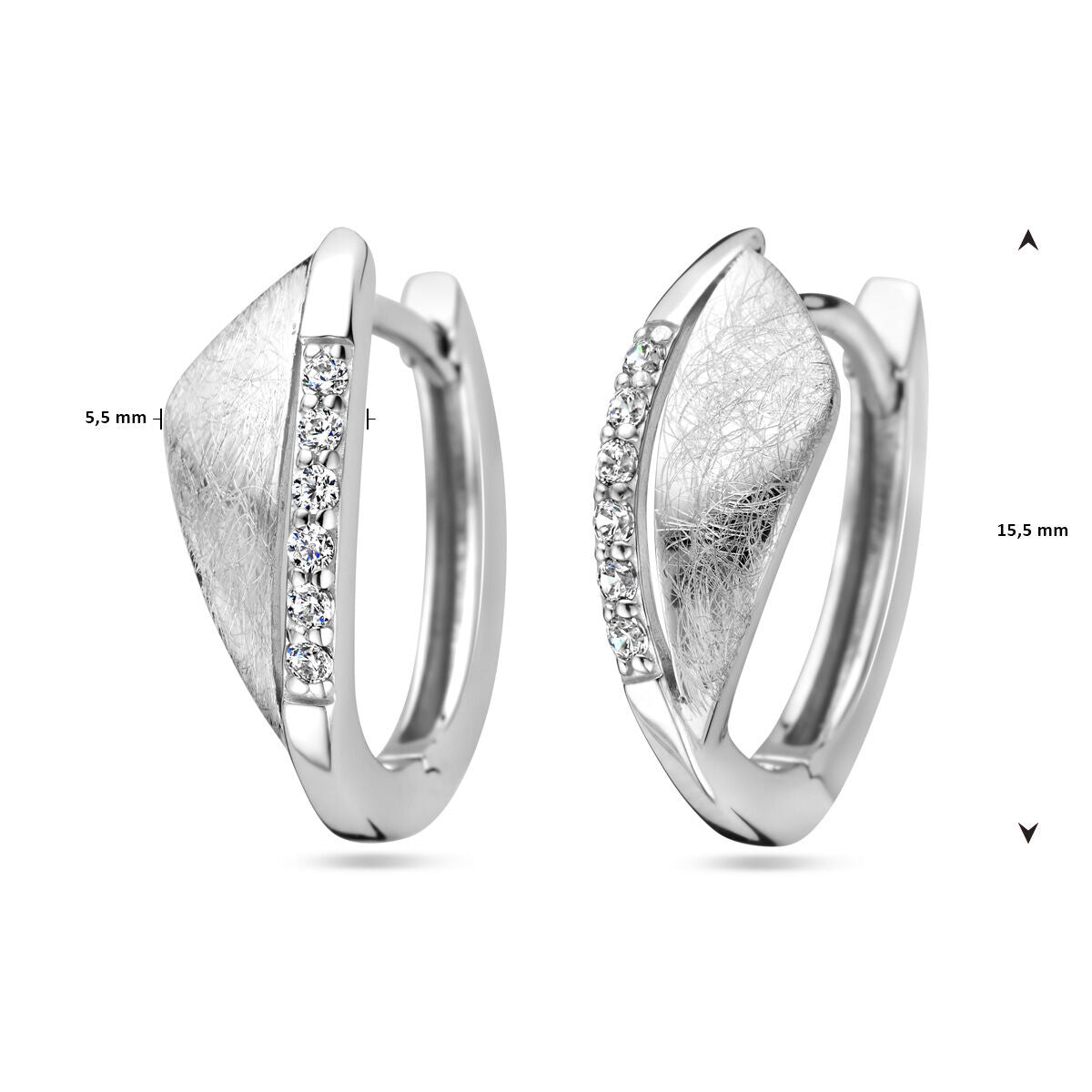 créoles zircone argent rhodié